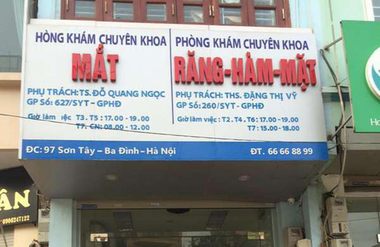 Phòng khám Mắt Bác sĩ Đỗ Quang Ngọc dịch vụ và chi phí khám bệnh