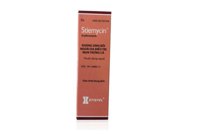 Thuốc Stiemycin là dung dịch bôi ngoài da có tác dụng điều trị mụn trứng cá và viêm da.