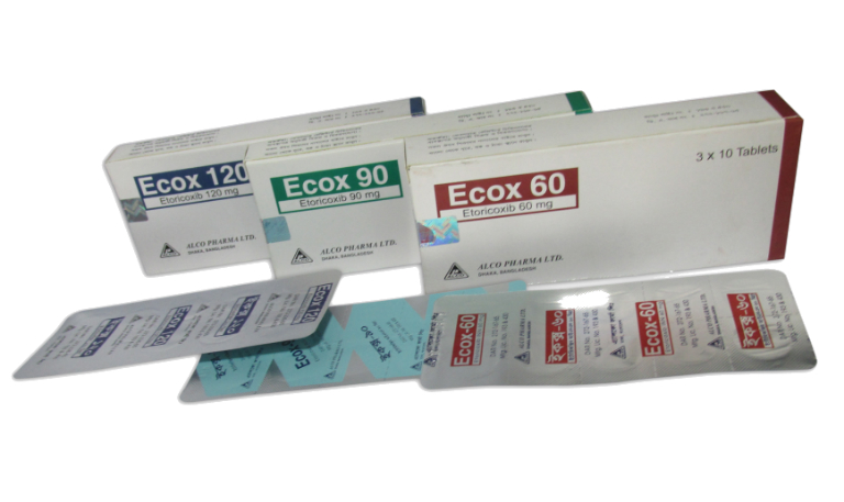 Thuốc E-cox có 3 hàm lượng khác nhau: 60mg, 90mg và 120mg.