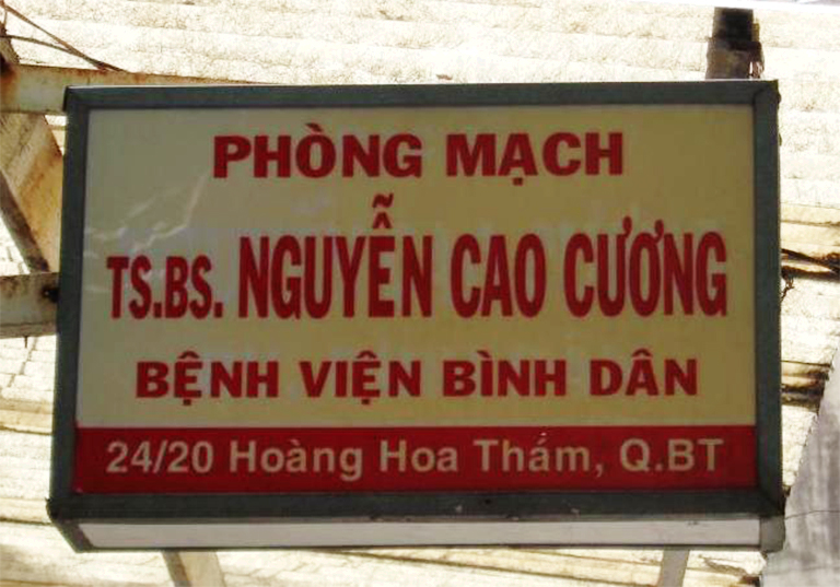Phòng mạch TS. BS Nguyễn Cao Cương - Bệnh viện Bình Dân