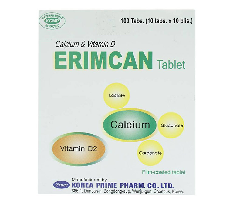 Thuốc Erimcan được chỉ định cho các trường hợp bị thiếu canxi 