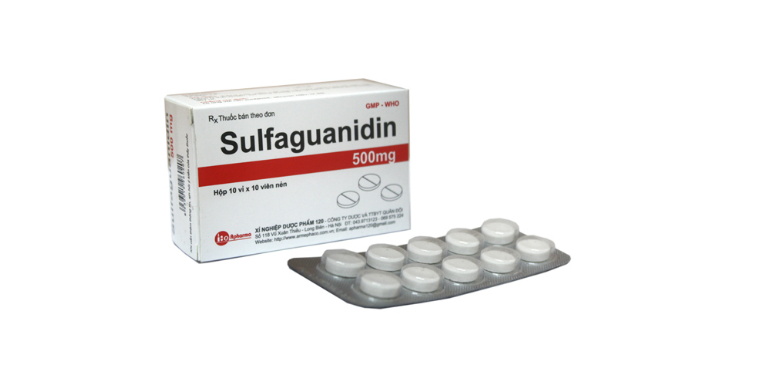 Dùng thuốc Sulfaguanidin bằng cách uống trực tiếp với nước.