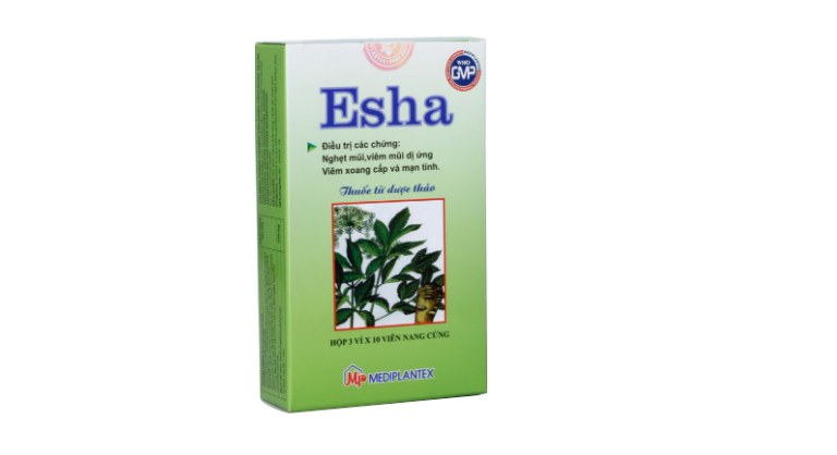 Thuốc Esha là thuốc chữa viêm xoang mạn tính, viêm xoang cấp tính, viêm mũi dị ứng,...