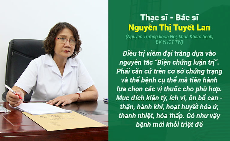 Bác sĩ Nguyễn Thị Tuyết Lan chia sẻ về nguyên lý điều trị bệnh viêm đại tràng