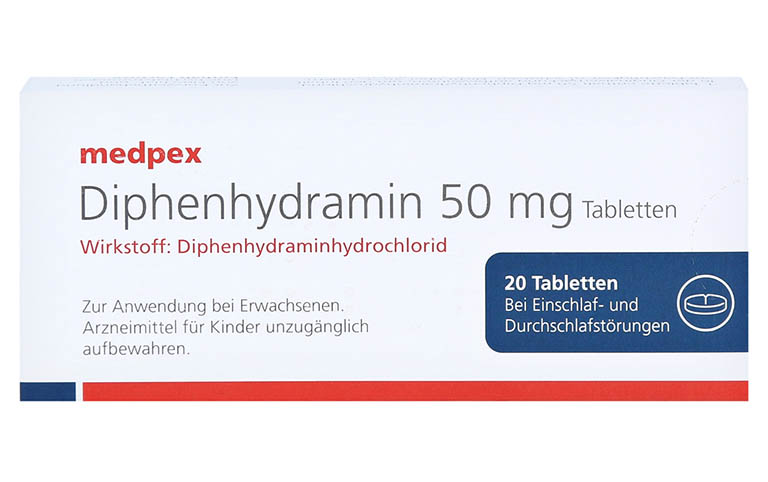 Thuốc uống Diphenhydramin giúp giảm ngứa và hỗ trợ điều trị bệnh ghẻ nước