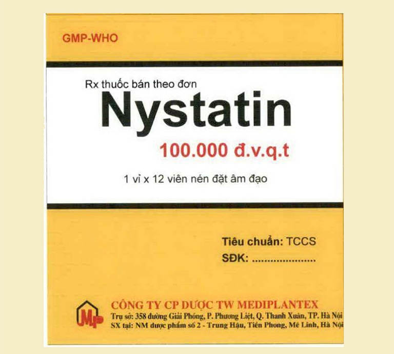 Trị huyết trắng do nhiễm nấm Candida bằng thuốc đặt âm đạo Nystatin