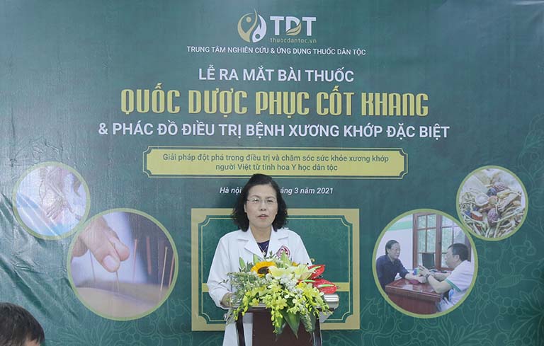 Tiến sĩ, bác sĩ Nguyễn Thị Vân Anh phát biểu thông qua kết quả đề tài nghiên cứu