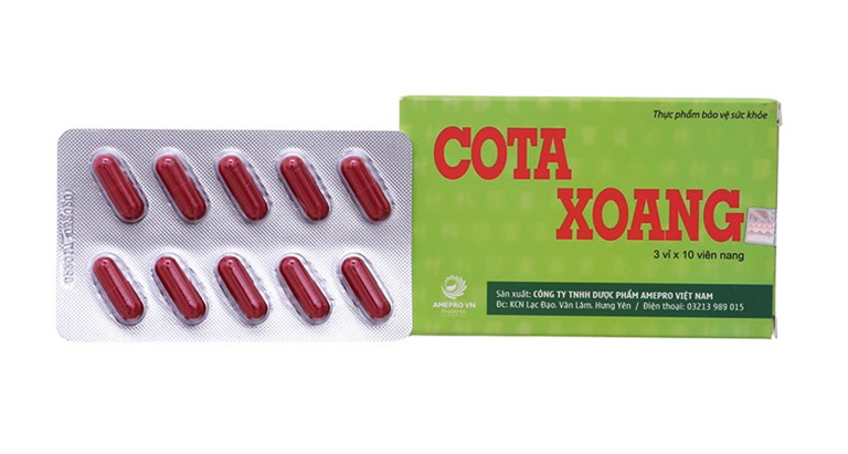 Sản phẩm hỗ trợ điều trị bệnh viêm xoang Cota Xoang được bày bán nhiều tại các hiệu thuốc với mức giá khoảng 42.000 đồng/ hộp 3 vỉ x 10 viên
