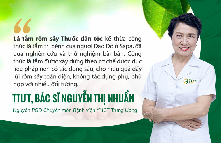 Đánh giá của bác sĩ Nguyễn Thị Nhuần về hiệu quả bài lá tắm