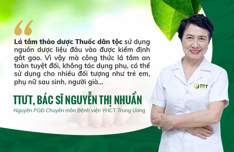 Bác sĩ Nguyễn Thị Nhuần đánh giá cao công thức Lá tắm Thuốc dân tộc
