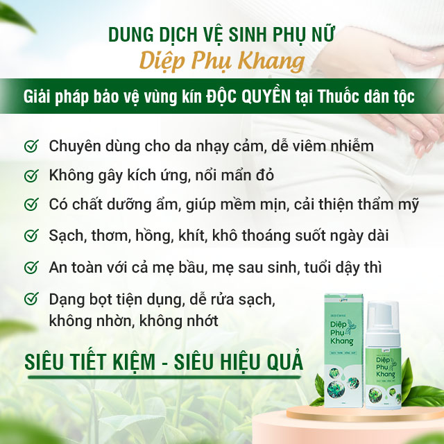 Ưu điểm vượt trội của dung dịch vệ sinh phụ nữ Diệp Phụ Khang