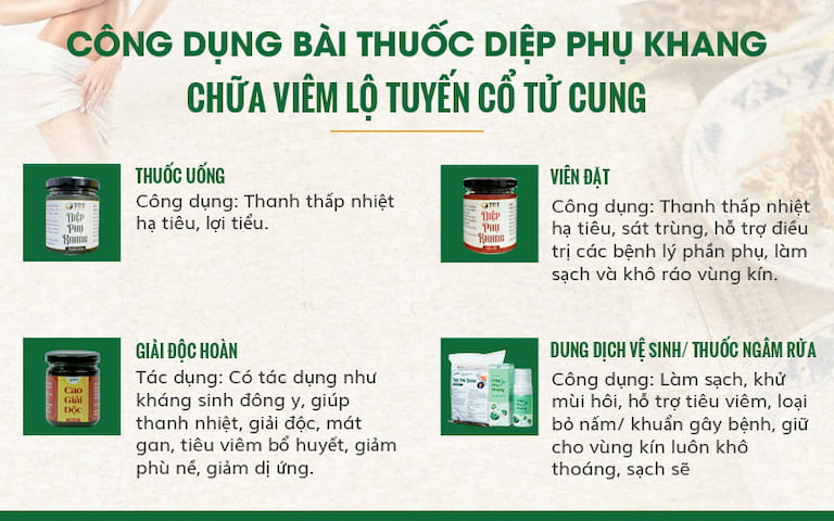 Công dụng các chế phẩm Diệp Phụ Khang 